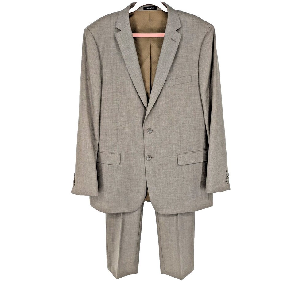 MANTONI Men's Suit  SIZE 46  Tan  100% Wool  Business  Wedding  Appears Unworn